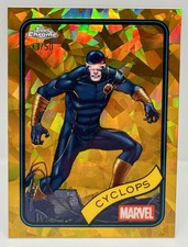 2025 Topps Chrome Marvel Sapphire Cyclops Gold Refractor #/50, #107