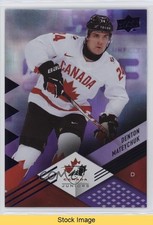 2024 Team Canada Juniors Purple Patterned Foilboard Denton Mateychuk #7 READ u2v