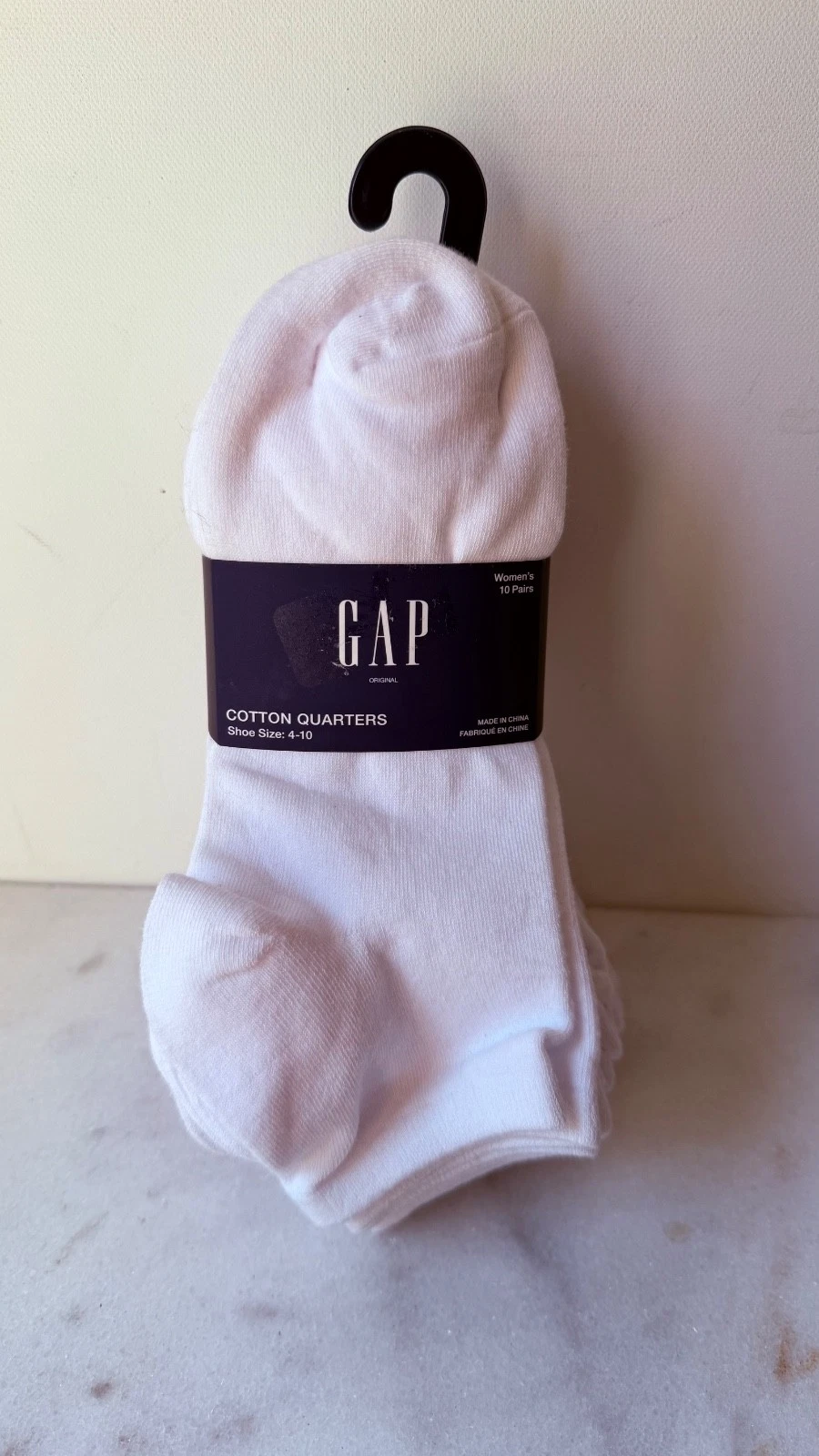 NWT GAP Cotton quarters Socks -10 Pairs white……