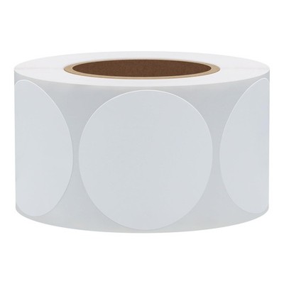White Color Coding Dot Labels Round Semi Gloss Paper Stickers Adhesive Label ...