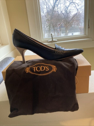 TOD’S Scarpe decolte Tod's nere taglia 8 5 EU 39 pelle Sidney tacco basso punta a punta