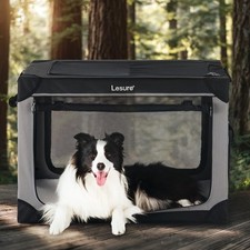 Lesure Soft Collapsible Dog Crate - 36 Inch Portable Travel Cage, Black
