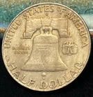 "HIGH GRADE"  1951-D FRANKLIN SILVER HALF DOLLAR  TONED / TONER  DENVER MINT