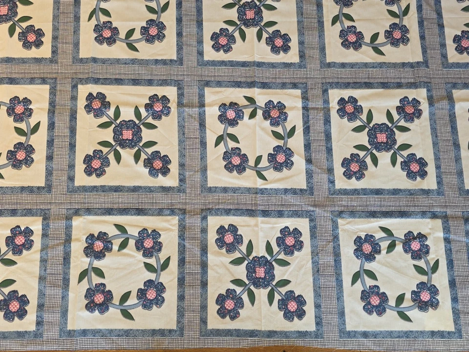 Edredón tramposo abuela de colección 36 piezas paneles florales almohada tela floral 125" L x 91" W Foto 4 de 4