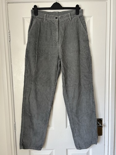 Vintage Woolrich Wide Leg Grey Corduroy 100% Cotton Trousers Size 12