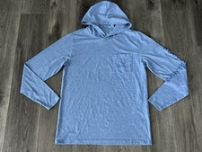 Vineyard Vines Edgartown T-Shirt Men s Small Long Sleeve Heather Blue Hoodie