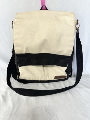 Petunia Pickle Bottom Boxy Backpack Canvas Cream Black XL Baby Diaper Bag