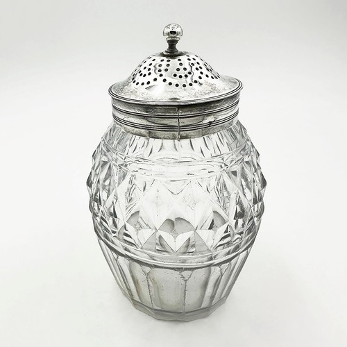 ANTIQUE CASTER STERLING SILVER & GLASS GEORGE III LONDON 1801 JOHN EMES - Picture 2 of 10