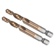 2 Pieces M6 x 1 Drill Bit M35 Uncoated Cobalt for Aluminum Bronze Plastic Use