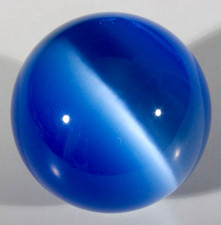 LARGE 1.5" COBALT BLUE FIBER OPTIC CONTEMPORARY MARBLE SPHERE W/STAND MINT