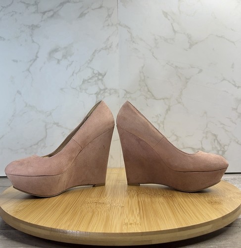 Charlotte Russe Pink Suede Platform Wedge Heels Women’s Size 6M - Picture 19 of 24
