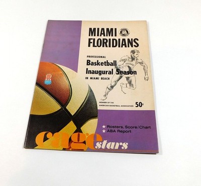 1968-69 Indiana Pacers Gegen Miami Floridians ABA Basketball Programm