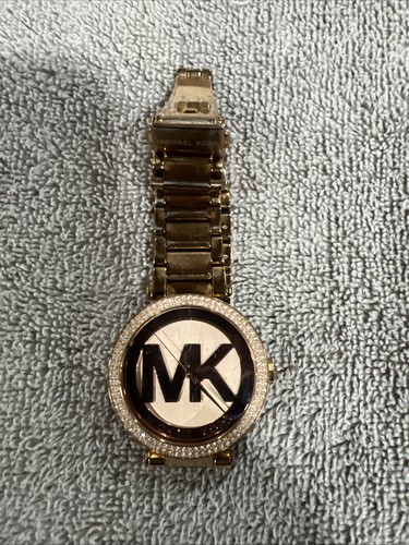 Michael Kors MK5865 Parker Rose Gold MK Logo Dial Analog Women's Watch Read Desc - Picture 2 of 4