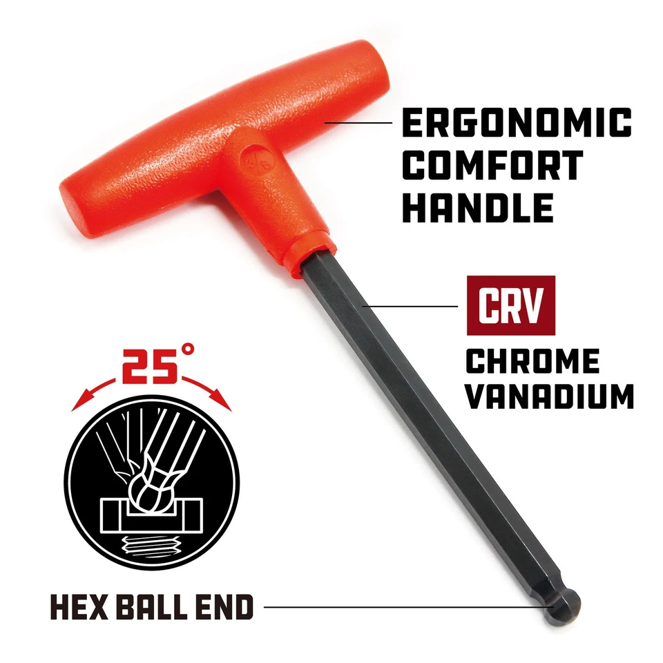 Powerbuilt 10 Pc. SAE T-Handle Hex Key Set W/Storage Rack, 3/32" to 3/8" -940201 - Image 3 of 4