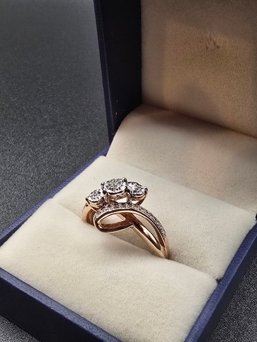 Elegant Past Present Future Diamond Ring