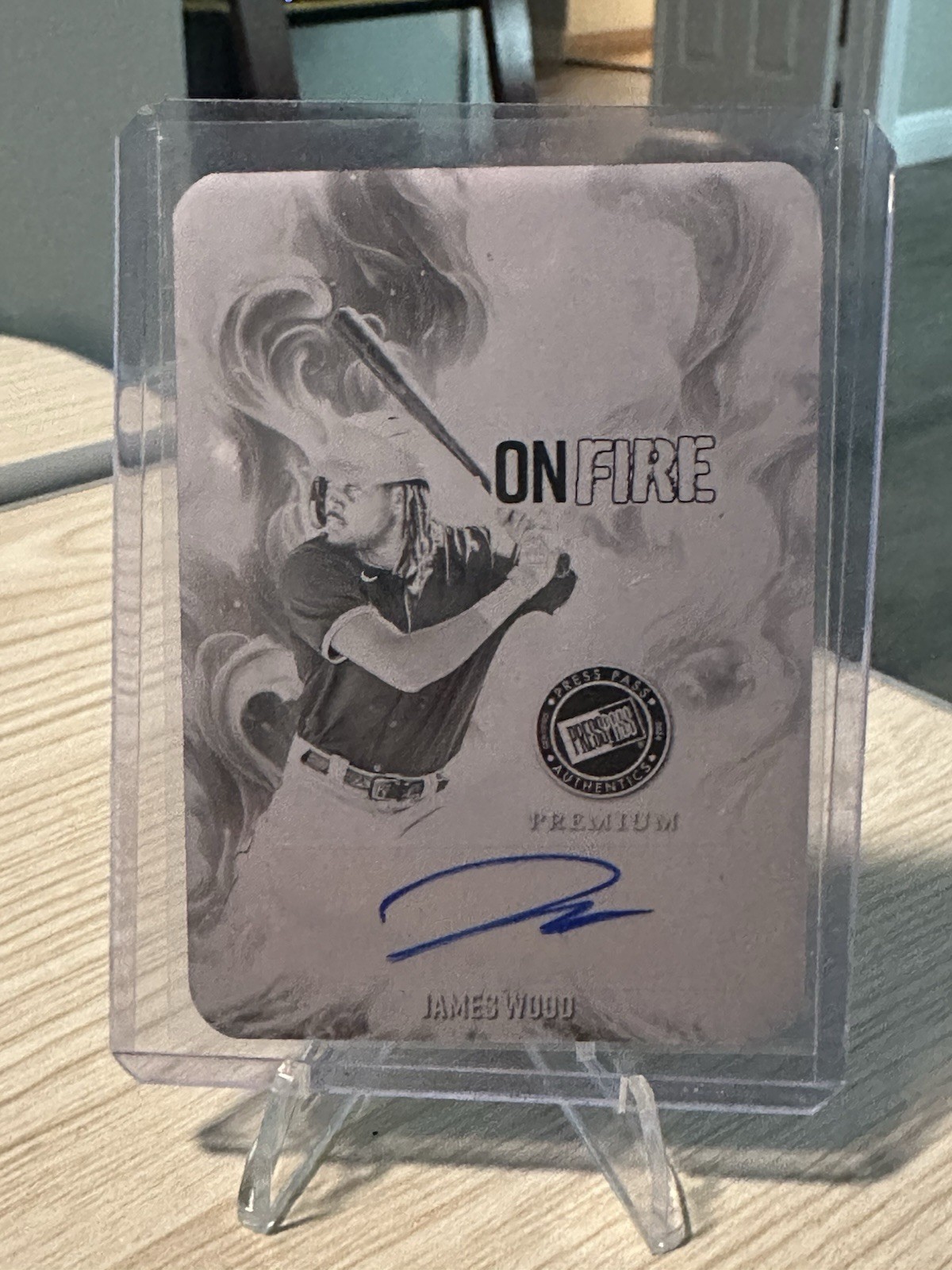 🔥RARE 2024 Leaf Press Pass Premium James Wood Auto Black Printing Plate 1/1 🔥