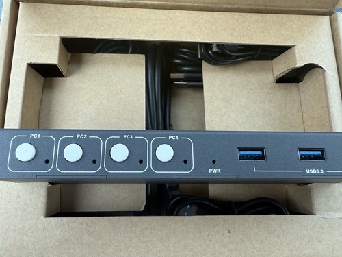 KVM Switch USB3.0 4 Computers 1 Monitors,4K @60HZ 4 HDMI Ports KVM Swi - Afbeelding 3 van 5