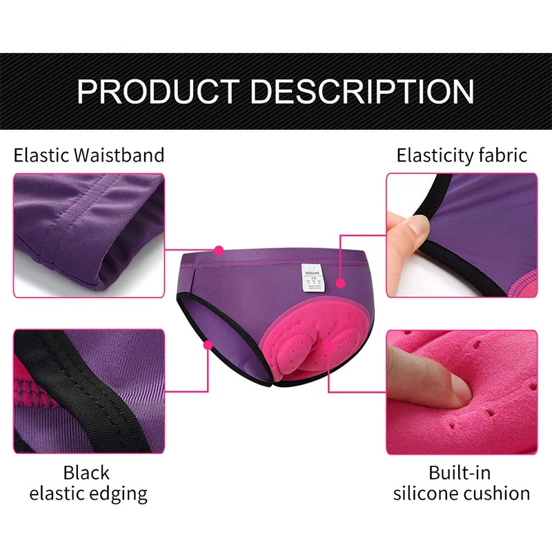 WOSAWE Mujeres Ciclismo Ropa Interior Calzoncillos 3D Gel Acolchado Transpirable Bicicleta de Carretera Pantalones Cortos Foto 2 de 4