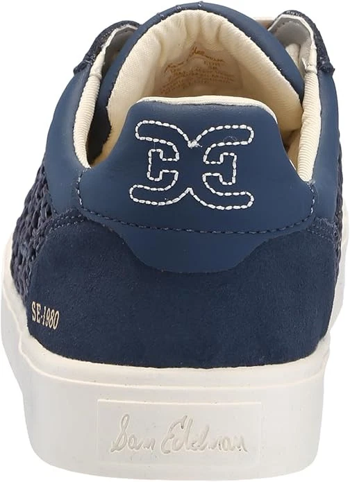 Tenis Sam Edelman Elcie Hudson azules con cordones punta redondeada parte superior baja moda Foto 3 de 4