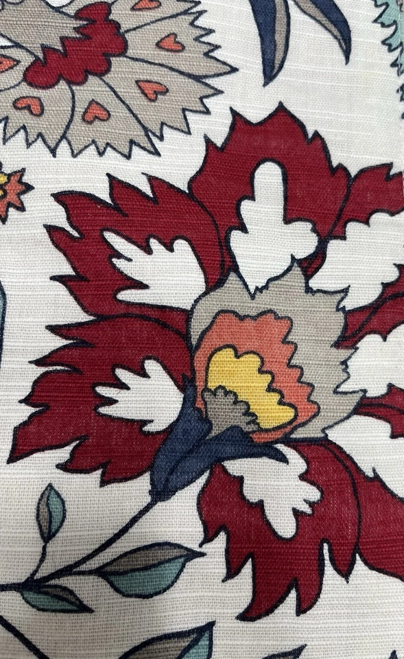 Table Runner Floral Leaf  Table Linens Dining Decor 69 X 14” Blue Teal Red - Image 4 of 4