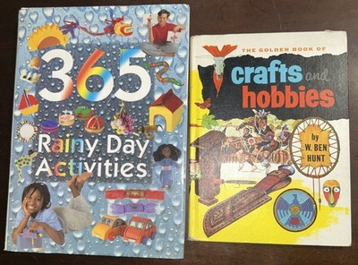 2 VTG Books Golden Book Of Crafts & Hobbies, 365 Rainy Day Activitiies 