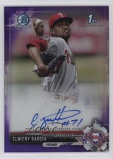 2017 Bowman Chrome Prospect Purple Refractor 35/250 Elniery Garcia Auto 2f9