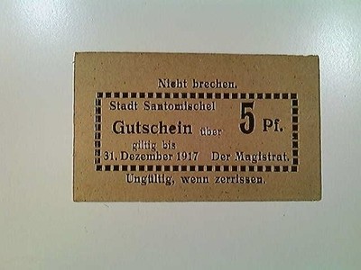 Notgeld Santomischel, Zaniemysl, 5 Pfennig, 1917