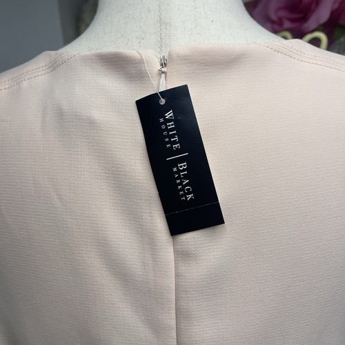 Abito donna 8 tubino White House Black Market scollo a V rosa pesca 160€ - Foto 14 di 16