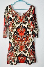 J.Crew Antonia Paisley Print 100% Linen Shift Dress Women's Size 2