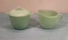 Vintage Fire King Jadeite Jane Ray Creamer and Sugar Bowl w/Lid