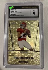 2020 Leaf Rookies. #RS-10. Tua Tagovailoa. Gold Super 1/1. Graded Mint 9