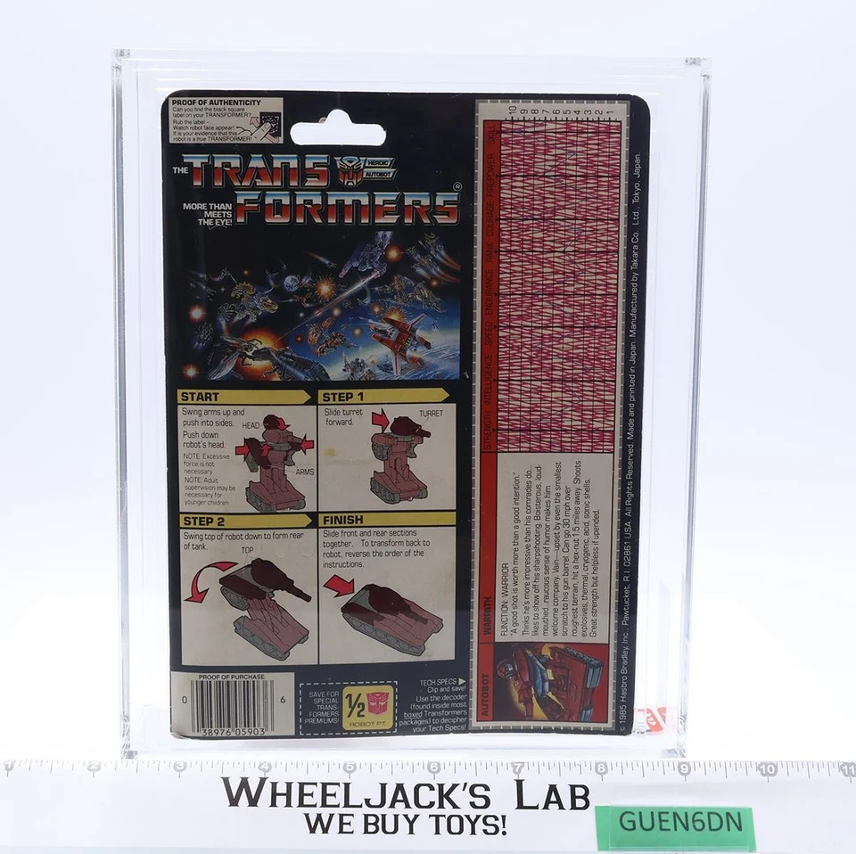 Minicar Hasbro Warpath AFA 80/80/90 Transformers 1985 nuevo sellado Foto 2 de 4