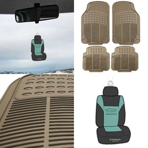 4PC Tapis universels pour voiture automobile SUV Tous les temps Beige Set w.freener gratuit