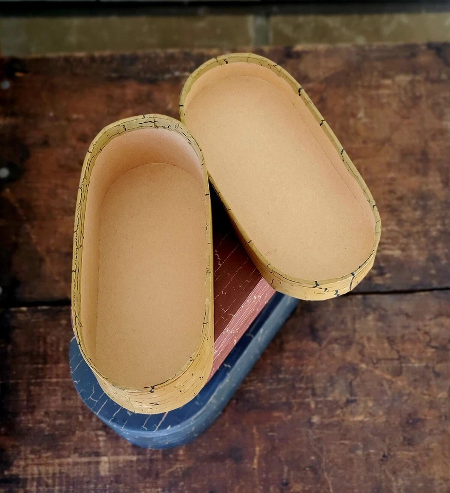 Primitive Stacking Boxes Country Bath Paper Mache Set of 3 Bathroom Decor - Image 4 of 4