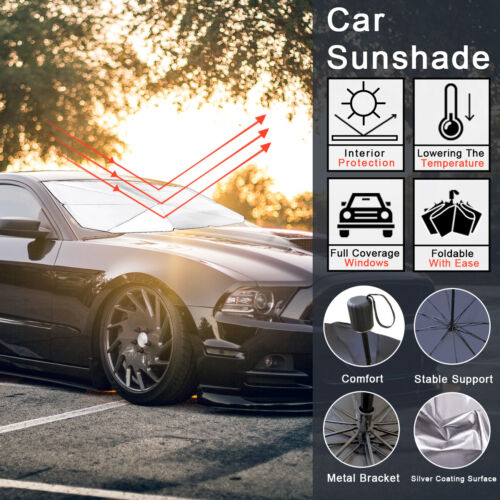 USA Car Windshield Sun Shade Foldable Umbrella Front Window Cover Visor Umbrella - Bild 15 von 22