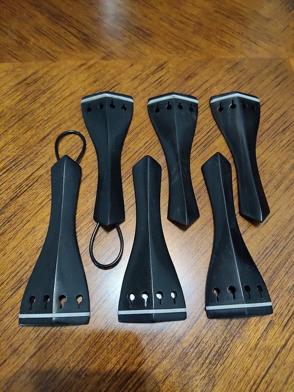 VIOLA LOT-(5) TAILPIECES-HANDMADE EUROPEAN-NEW OLD STOCK-GREAT FIND FOR A STORE