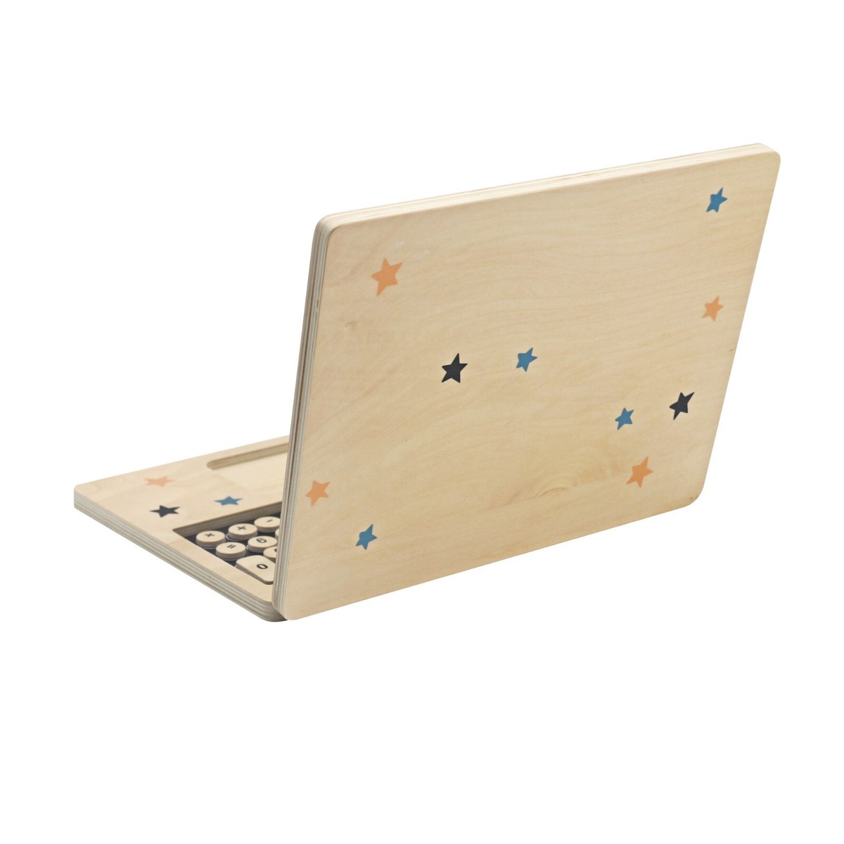 Kids Wooden Laptop with Magnetic Board Computer Pretend Roll Play