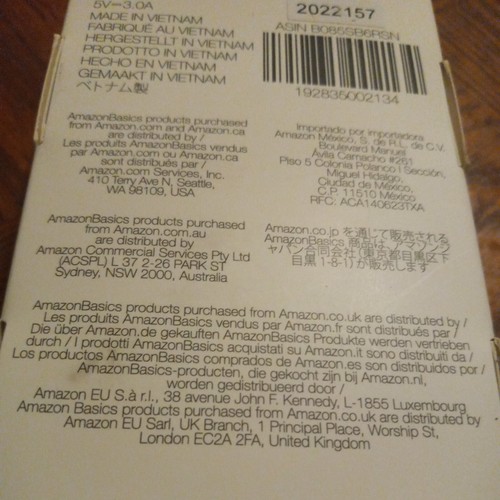 AMAZON BASICS USB C Fast Charging 60W 10 Foot Cable USB-C to USB-C - Black - NEW - Picture 3 of 3