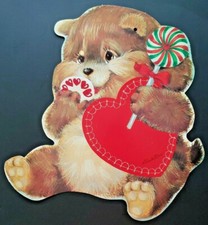 Vintage Valentine's Day Teddy Bear Red Heart Candy The Personality Bears 14x12"