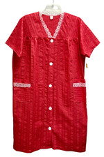 Lovely  s By Top Inc Vintage Ladies Nightgown HouseCoat Red Lightweight Size M