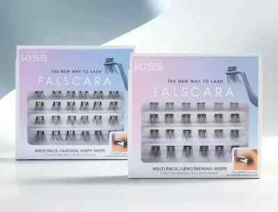 2 PACK KISS Falscara Multipack False Eyelashes, Lash Clusters Lengthening KFCM01