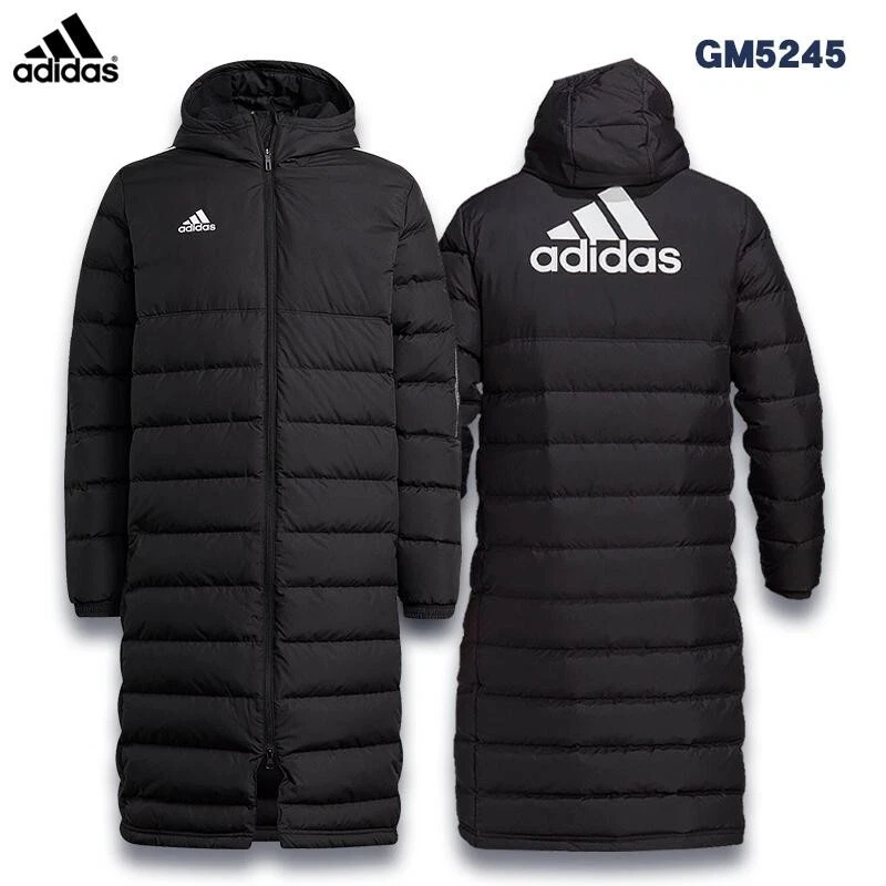 adidas Tiro 21 Long Down Hooded Winter Jacket Parka Coat Black