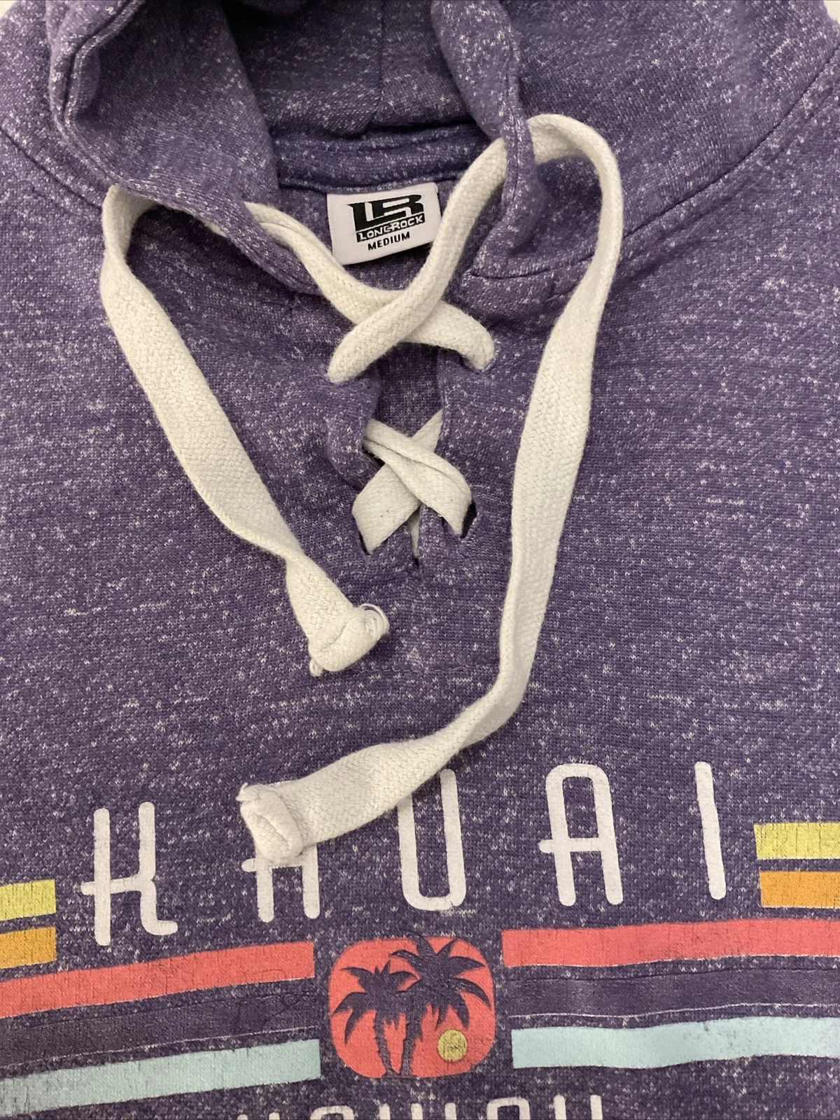 VETEMENTS Felpa con cappuccio Kauai Hawaii ~ viola ~ rock solitario ~ donna media piccola