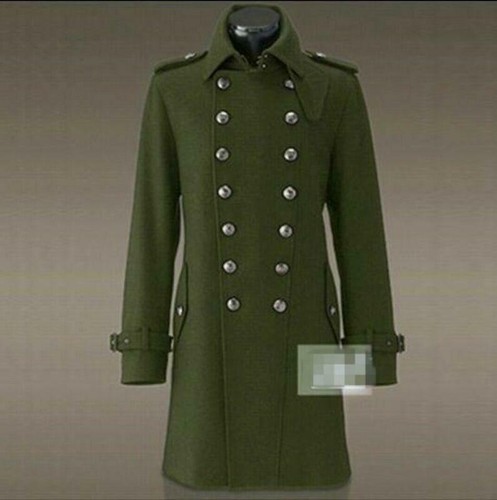 Mens Military Wool Outerwear Double 