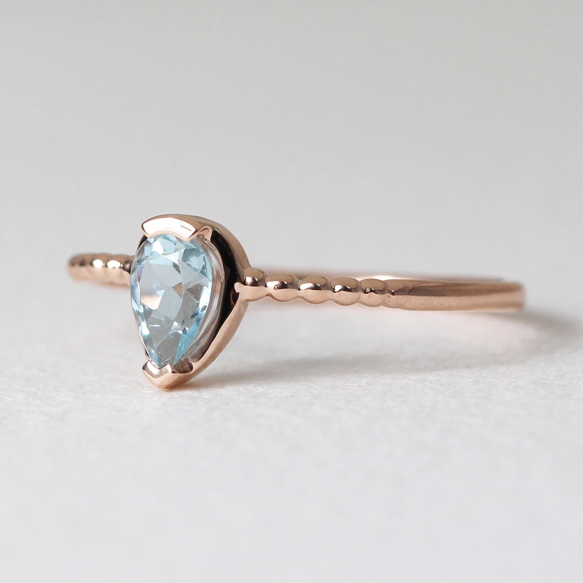 Aquamarine teardrop deals engagement ring