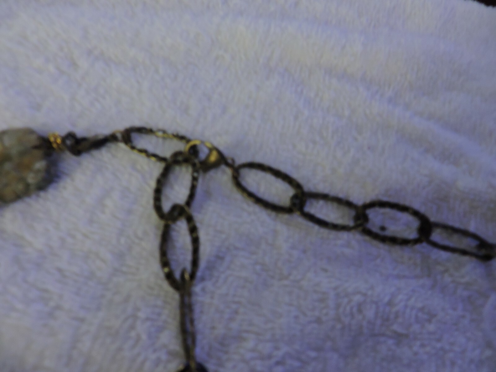 CHAIN NECKLACE WITH RETANGULAR MARBLED STONE 15.5… - image 10