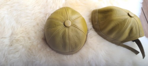Genuine Leather Skullcap Beanie Men 