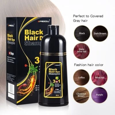 MEIDU 500ml Hair Dye Shampoo Instant Color Dye Plant Essences Smooth Texture Fast Ship