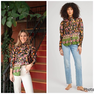 Mille Secret Garden Jolie Top Floral Bloom Small Button Down