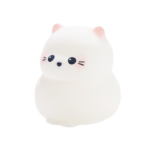 Guardian cat silicone LED night light charging bedside pat light cute sleep